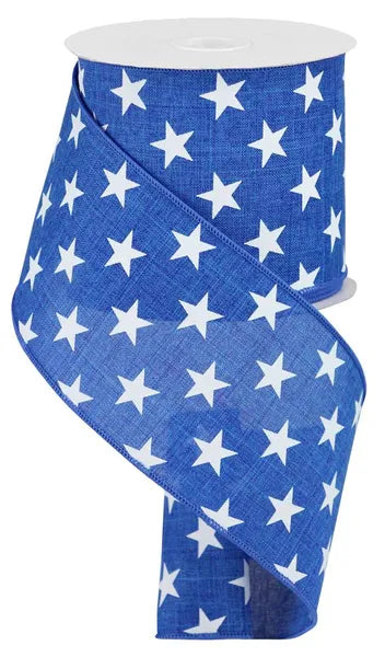 RGA111725 | 4" | STARS ON ROYAL | ROYAL BLUE/WHITE | 10YDS