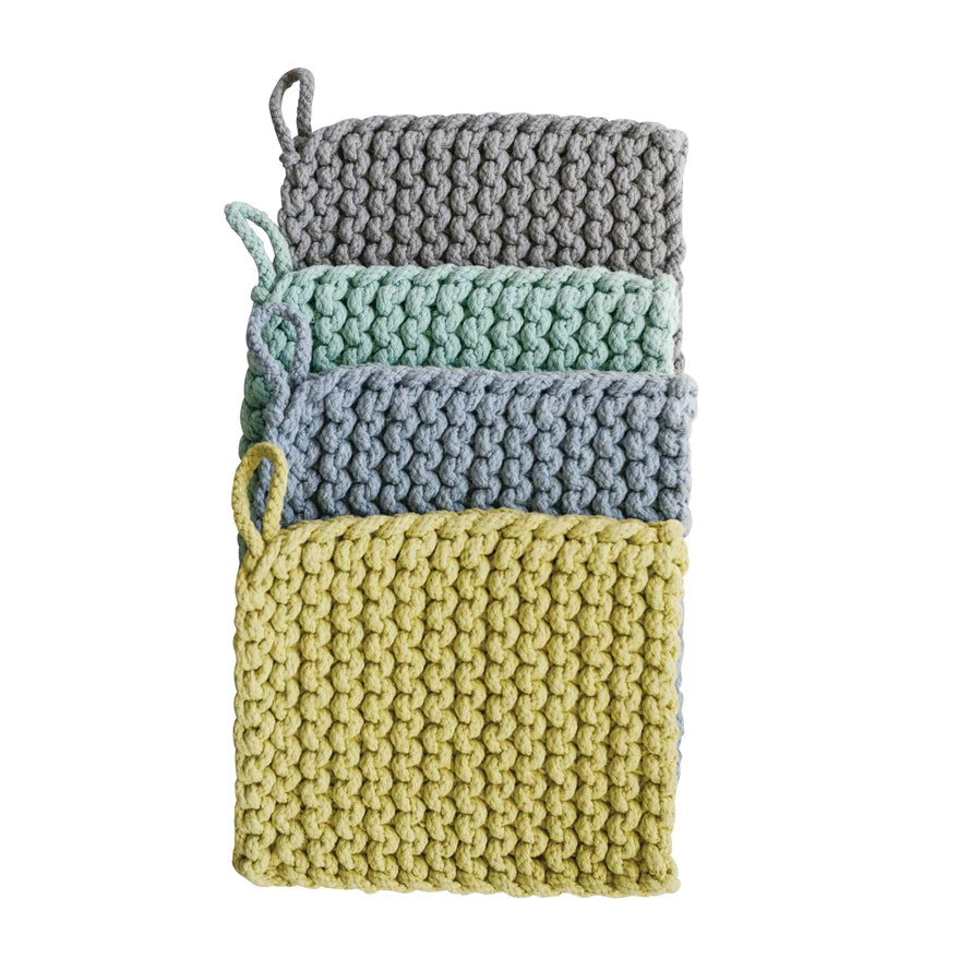 DA8935A Cotton Crochet Pot Holder, 4 Colors - A&B Wholesale Market Inc