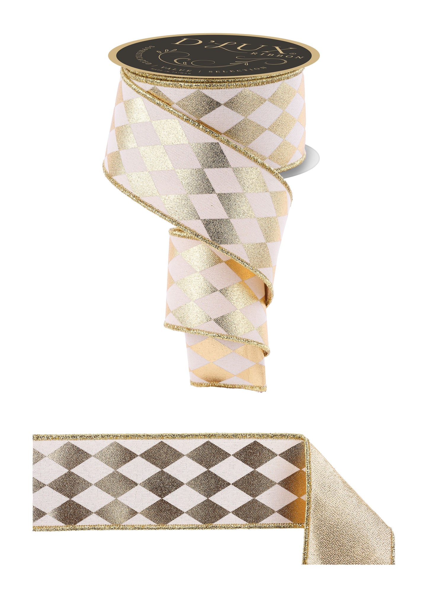 LX3300C2 | 2.5" |Met Harlequin/Fused | Cream/Gold | 10yds