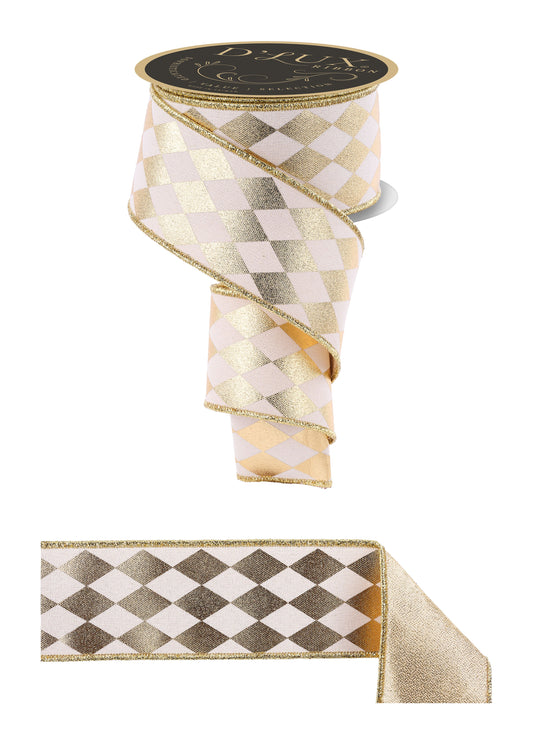 LX3300C2 | 2.5" |Met Harlequin/Fused | Cream/Gold | 10yds