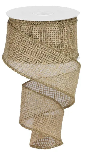 RA1368 | 2.5" | Loose Weave Burlap | Natural | 10yds - A&B Wholesale Market Inc