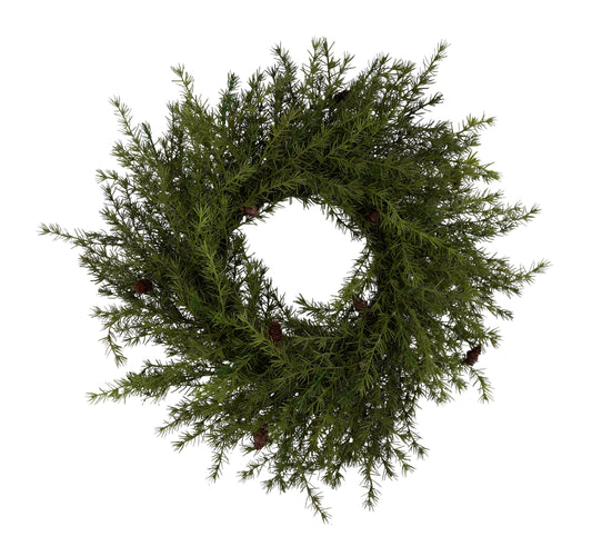 XX2567 | 32"Dia | Ming Pine Wreath | Tt. Moss Green