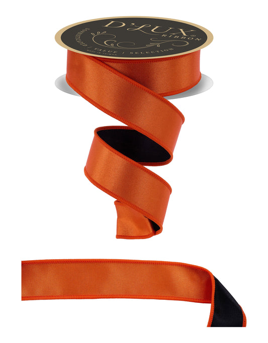 LX4001P2 |  1.5" |  Satin Fused | Orange/Black |  10yds - A&B Wholesale Market Inc