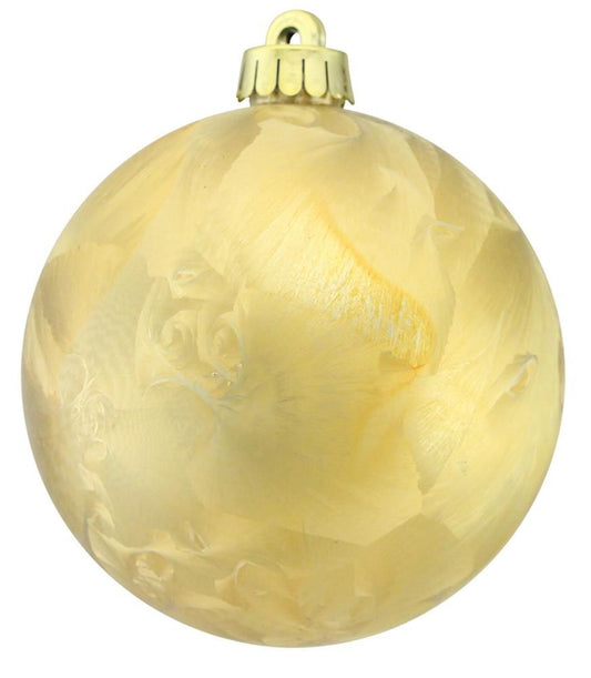 XH1022JJ | 250Mm | Feather Smooth Ball Orn | Light Gold