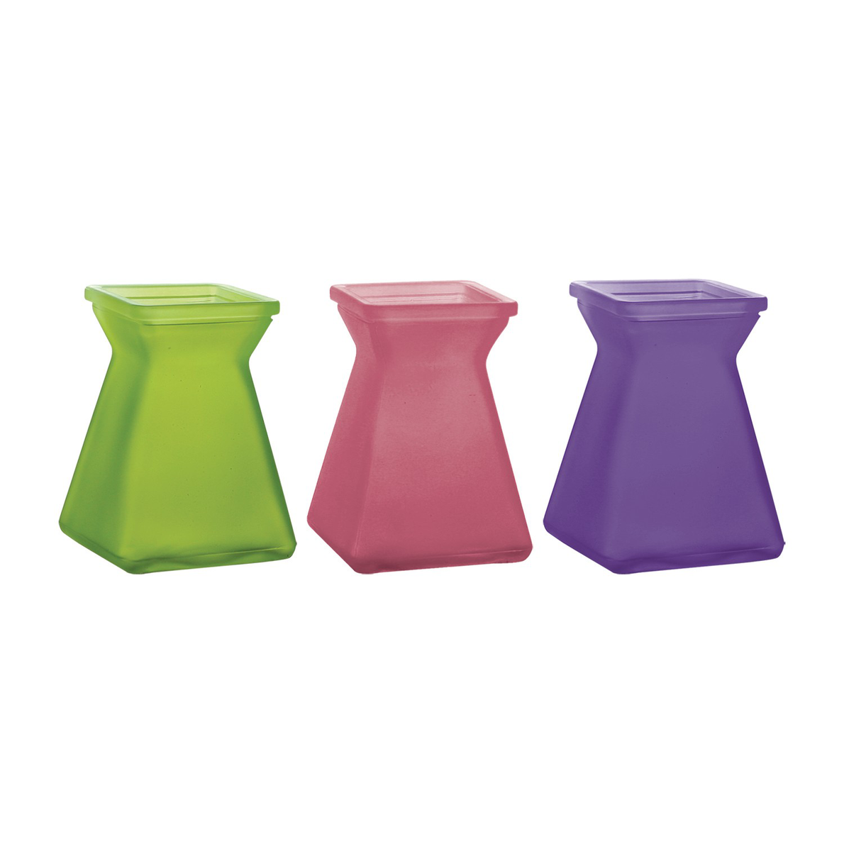 3095-16-295 | 5" | Gathered Square Vase | Breeze Asst. | 16pcs/Case