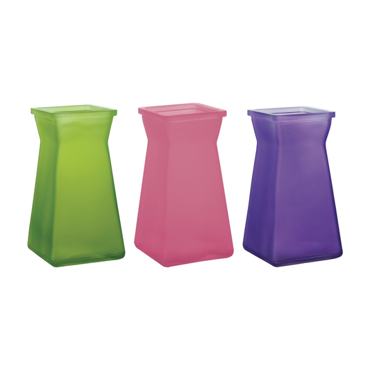 3097-12-295 | 6 3/4" | Gathered Square Vase | Breeze Asst. | 12pcs/Case