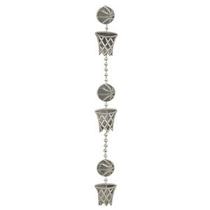 213480  4FT BASKETBALL GARLAND- METALLIC SILVER