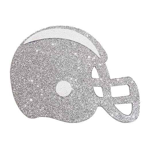 241548 | 5" x 6" | Glitter Foam Helmet | Silver/White | 1Pcs/Pkg