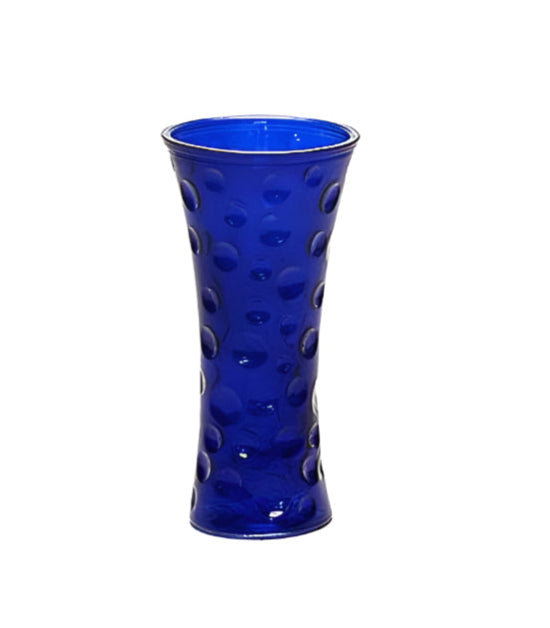 GTH-9755 CBLU | 9.75"H | DIMPLED TRUMPET GLASS VASE | COBALT BLUE | 1DOZ/CASE
