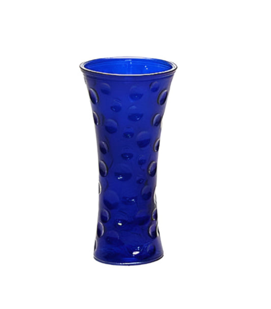 GTH-9755 CBLU | 9.75"H | DIMPLED TRUMPET GLASS VASE | COBALT BLUE | 1DOZ/CASE