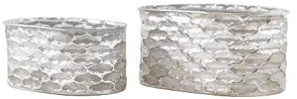 43291S | OVAL WINDOW BOX | SET OF 2 | SILVER