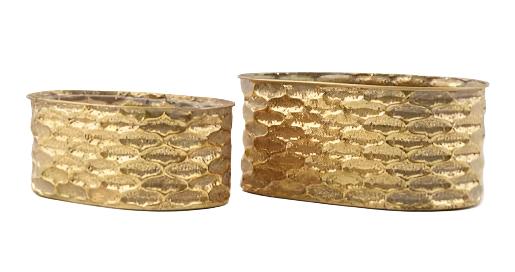 43291G | OVAL WINDOW BOX | SET OF 2 | GOLD