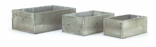 170312-WH | RECTANGULAR WOOD PLANTER | WHITE | 3PCS/SET