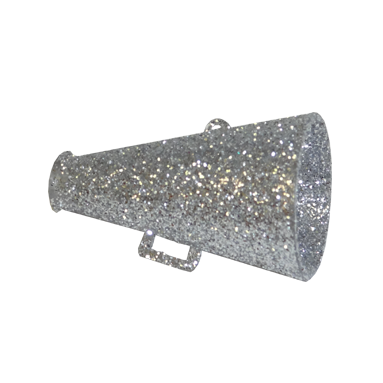 193370 Glitter Megaphone Silver S12 - A&B Wholesale Market Inc