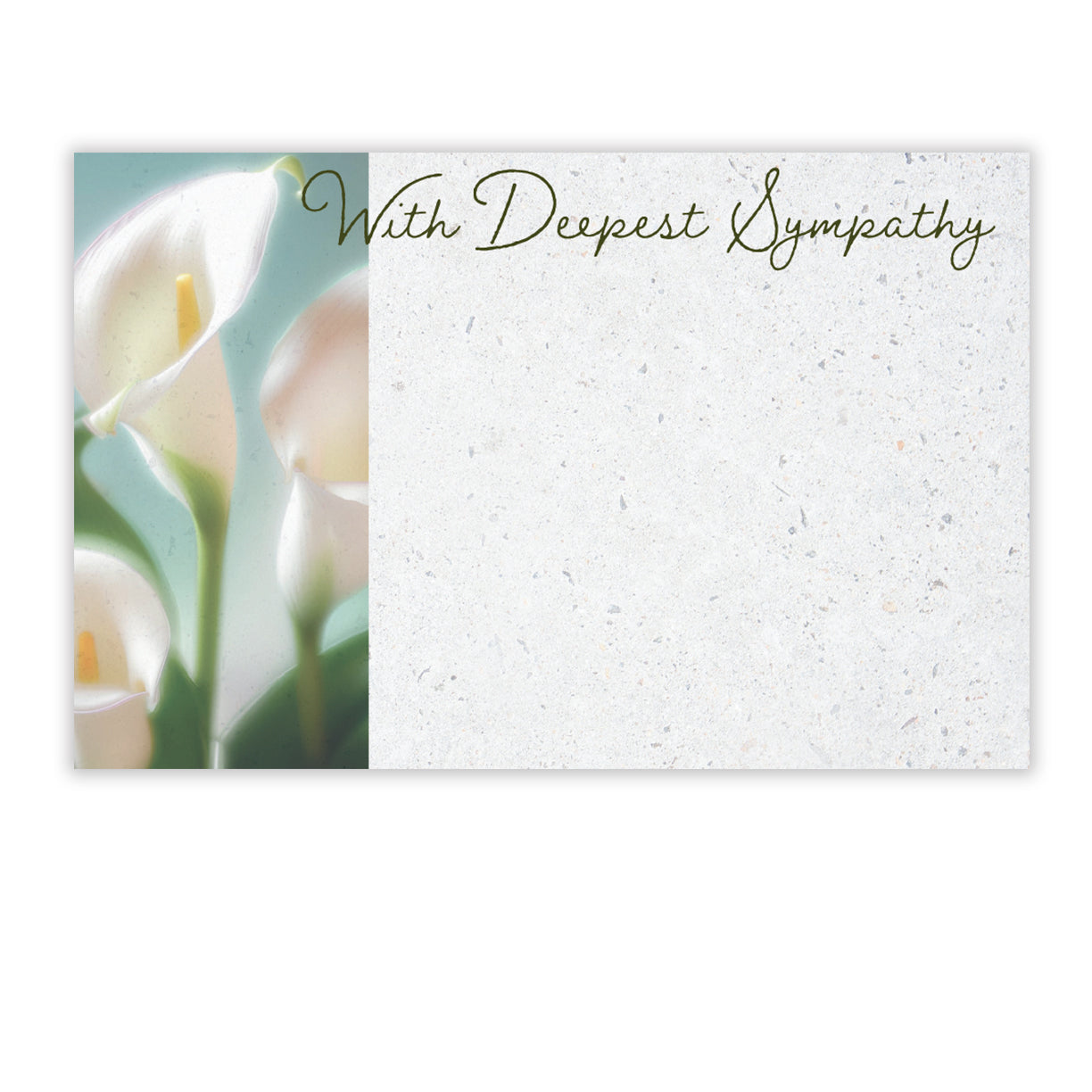 SP0720 | SYMPATHY | "With Deepest Sympathy"- White alsromerias | 50Cards/Pkg