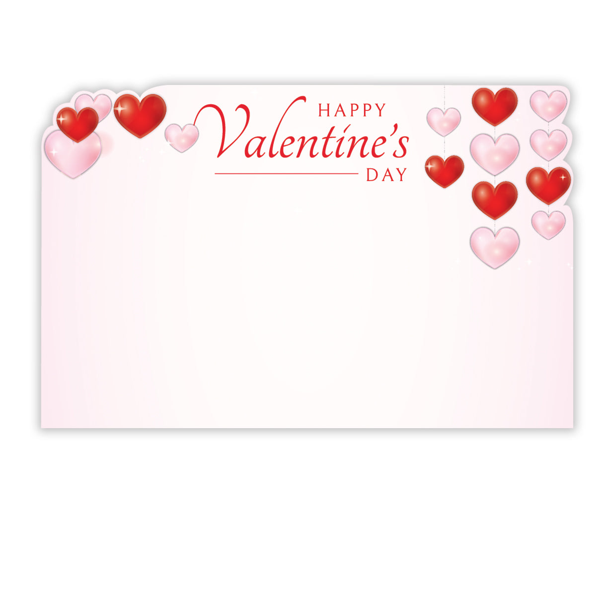 SP0737 | LOVE/VALENTINE'S |  "Happy Valentine's Day"- Pink & Red Bubble Hearts | 50Cards/Pkg