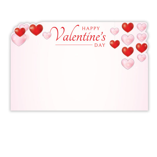 SP0737 | LOVE/VALENTINE'S |  "Happy Valentine's Day"- Pink & Red Bubble Hearts | 50Cards/Pkg