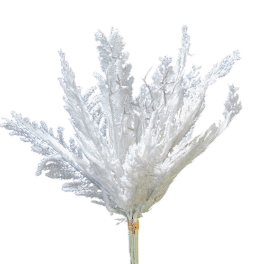 2825257WH | 19" | SNOWY CEDAR BUNDLE | FLOCKED WHITE