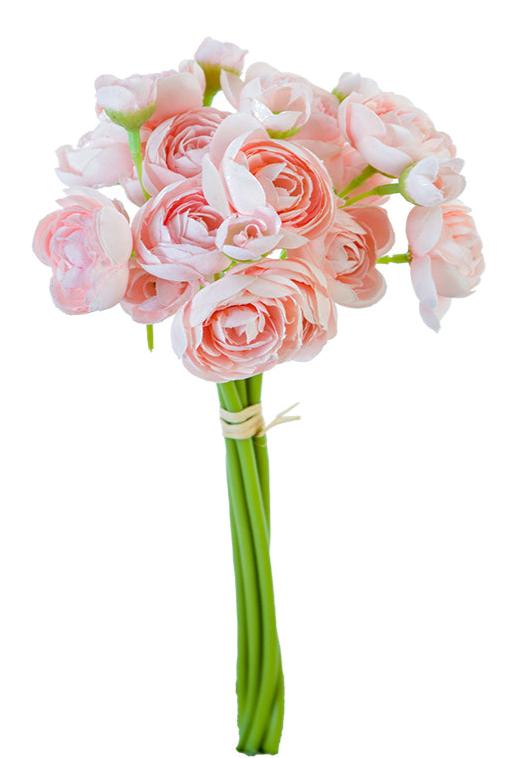 2280018LP 11" MINI RANUNCULUS BUNDLE LIGHT PINK - A&B Wholesale Market Inc