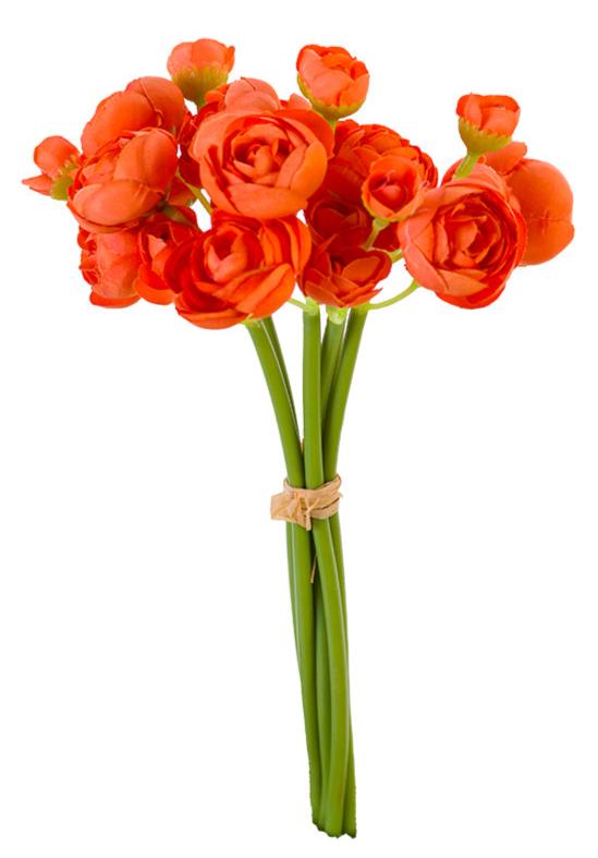 2280018OR 11" MINI RANUNCULUS BUNDLE ORANGE - A&B Wholesale Market Inc