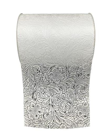 42466-06-01 WHITE FLOWER EMBOSSED HOT CUT EDGE - A&B Wholesale Market Inc