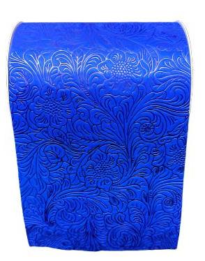 42466-06-25 ROYAL BLUE FLOWER EMBOSSED HOT CUT EDGE - A&B Wholesale Market Inc