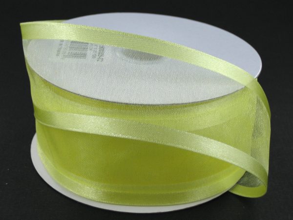 900809-02A LT. YELLOW SATIN EDGE SHEER 1.5"X100y - A&B Wholesale Market Inc