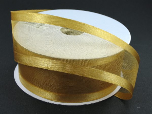 900809-15A OLD GOLD SATIN EDGE SHEER 1.5"X100y - A&B Wholesale Market Inc