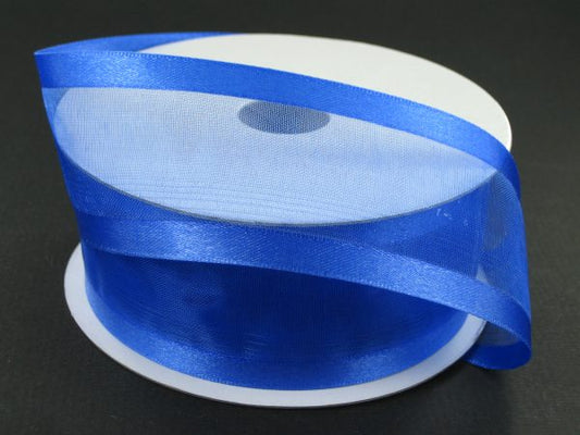 900809-25A ROYAL BLUE SATIN EDGE SHEER 1.5"X100y - A&B Wholesale Market Inc