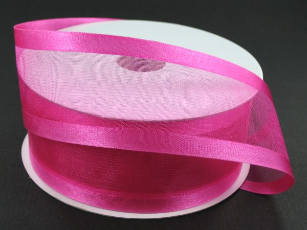 900809-28A FUCHSIA SATIN EDGE SHEER 1.5"X100y - A&B Wholesale Market Inc