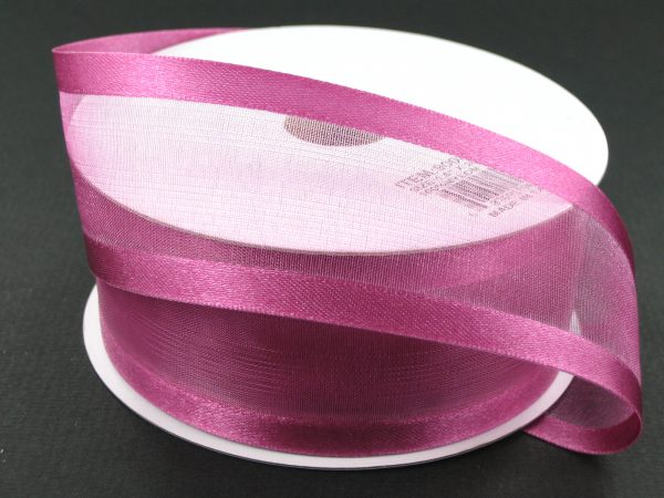 900809-34A DARK MAUVE SATIN EDGE SHEER 1.5"X100y - A&B Wholesale Market Inc