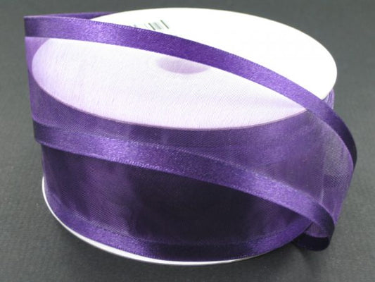 900809-36A EGGPLANT SATIN EDGE SHEER 1.5"X100y - A&B Wholesale Market Inc