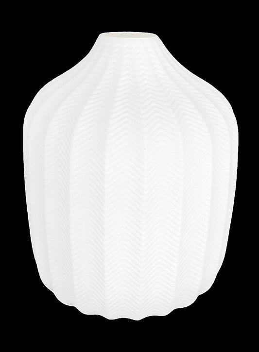 GAS34236 LARGE CHEVRON PATTERN WHITE VASE - A&B Wholesale Market Inc